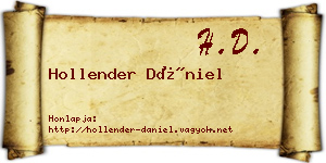 Hollender Dániel névjegykártya